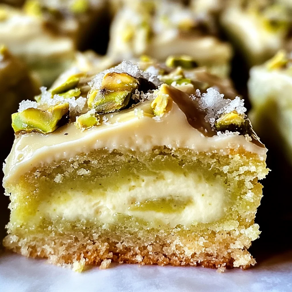 Delicious Pistachio Gooey Butter Cake with Cream Cheese Swirl
