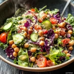 Delicious Pizza Night Salad Recipe with Chickpeas and Veggies