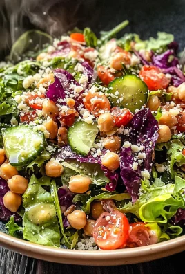 Delicious Pizza Night Salad Recipe with Chickpeas and Veggies