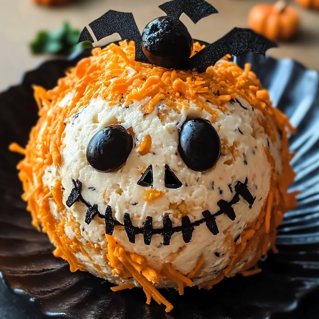 Delicious Skellington Cheese Ball Appetizer for Halloween Parties