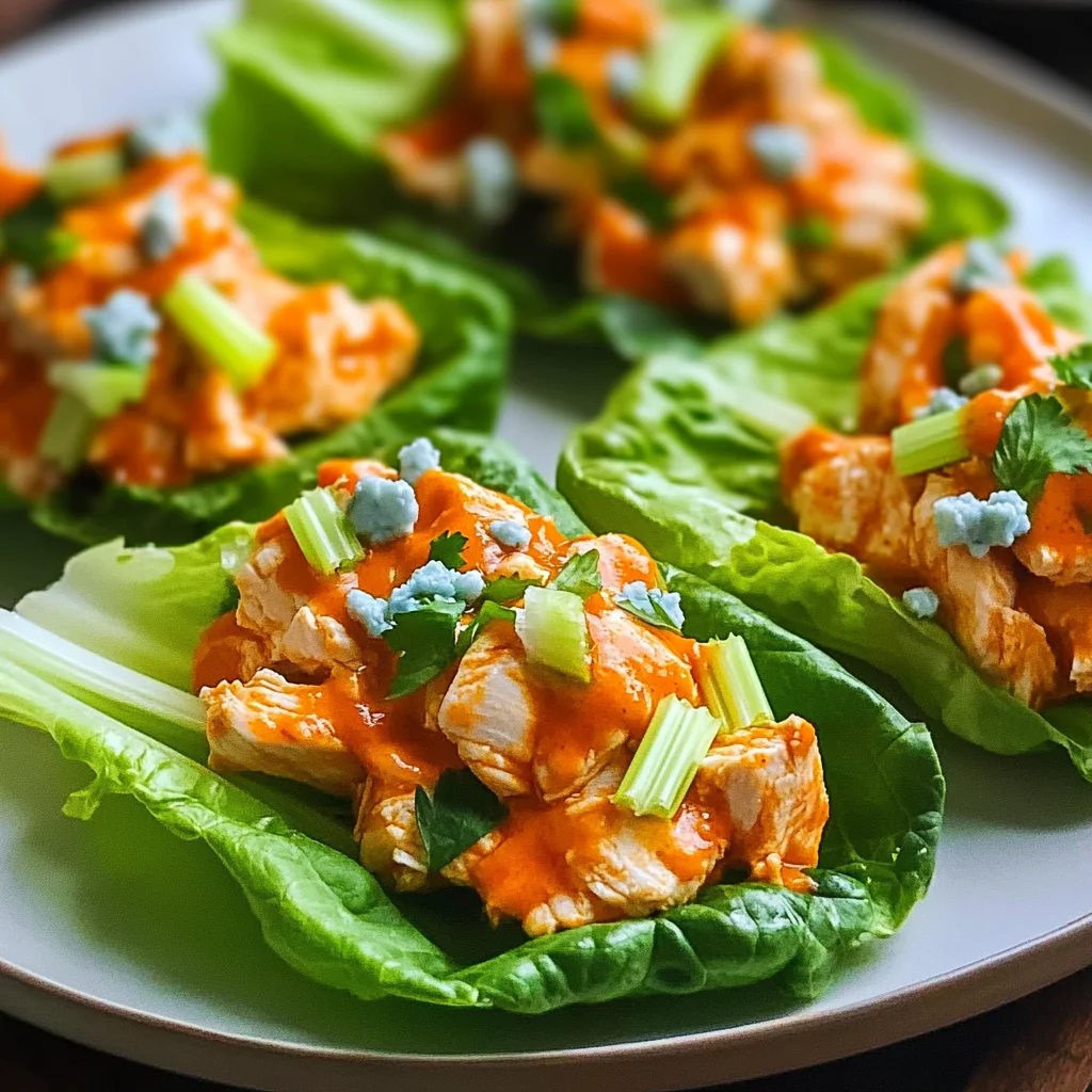Easy Buffalo Chicken Lettuce Wraps