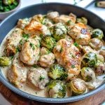 Easy Chicken Alfredo Brussel Sprouts