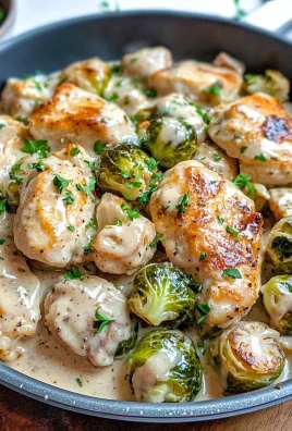 Easy Chicken Alfredo Brussel Sprouts