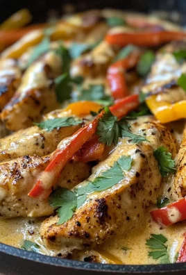 Easy Creamy Chicken Skillet Fajita Recipe with Cheesy Sauce