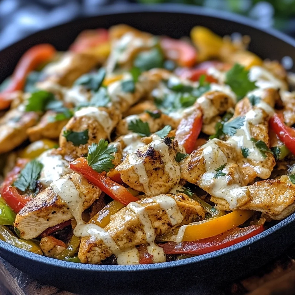 Easy Creamy Chicken Skillet Fajita Recipe with Cheesy Sauce image 2