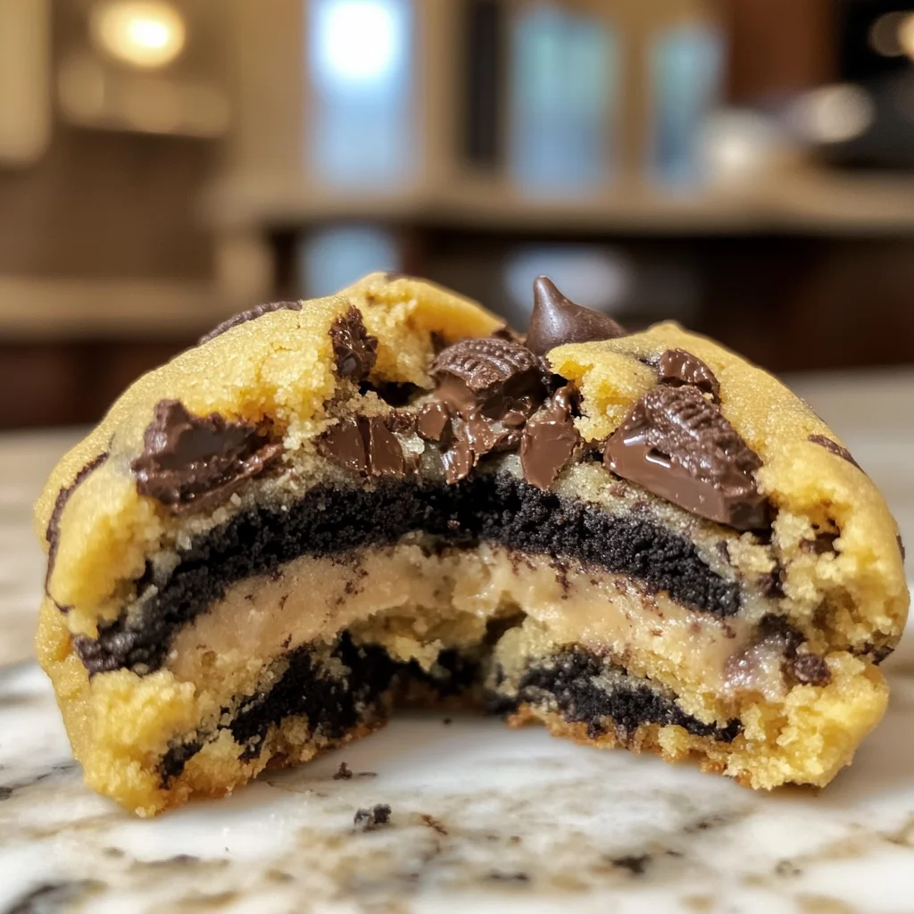 Easy Halloween Oreo Stuffed Chocolate Chip Cookies