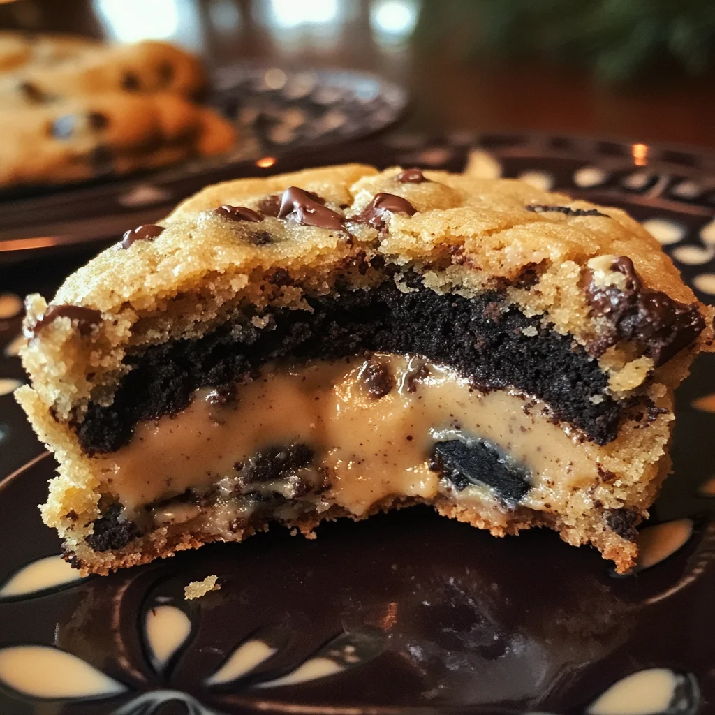 Easy Halloween Oreo Stuffed Chocolate Chip Cookies image 3