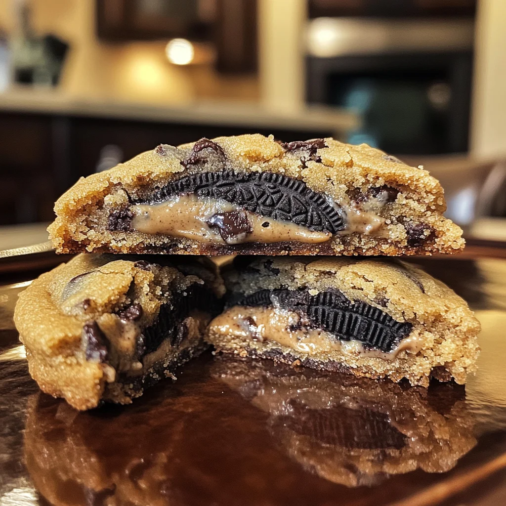 Easy Halloween Oreo Stuffed Chocolate Chip Cookies image 4