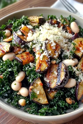 Eggplant and White Bean Kale Salad with Lemon Tahini Dressing