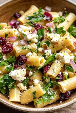 Feta & Cranberry Rigatoni Salad with Lemon Vinaigrette