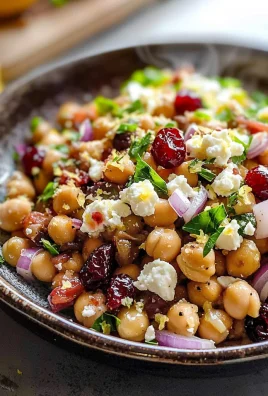 Feta & Cranberry Chickpeas with Lemon Vinaigrette