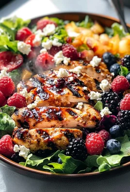Grilled Berry Feta Chicken Salad with a Sweet Chipotle Dressing