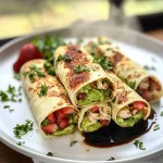 Keto Avocado Chicken Strawberry Salad Rollups