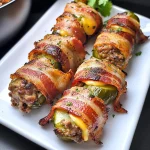 Keto Bacon Wrapped Cheeseburger Pickle Poppers