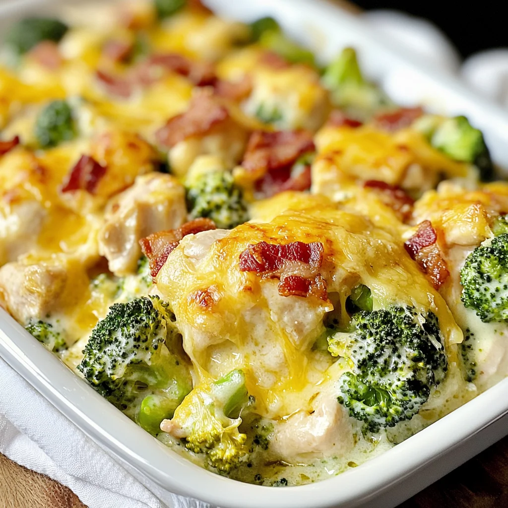 Keto Chicken and Broccoli Casserole With Bacon