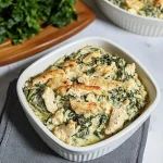 Keto Creamed Spinach and Chicken Casserole