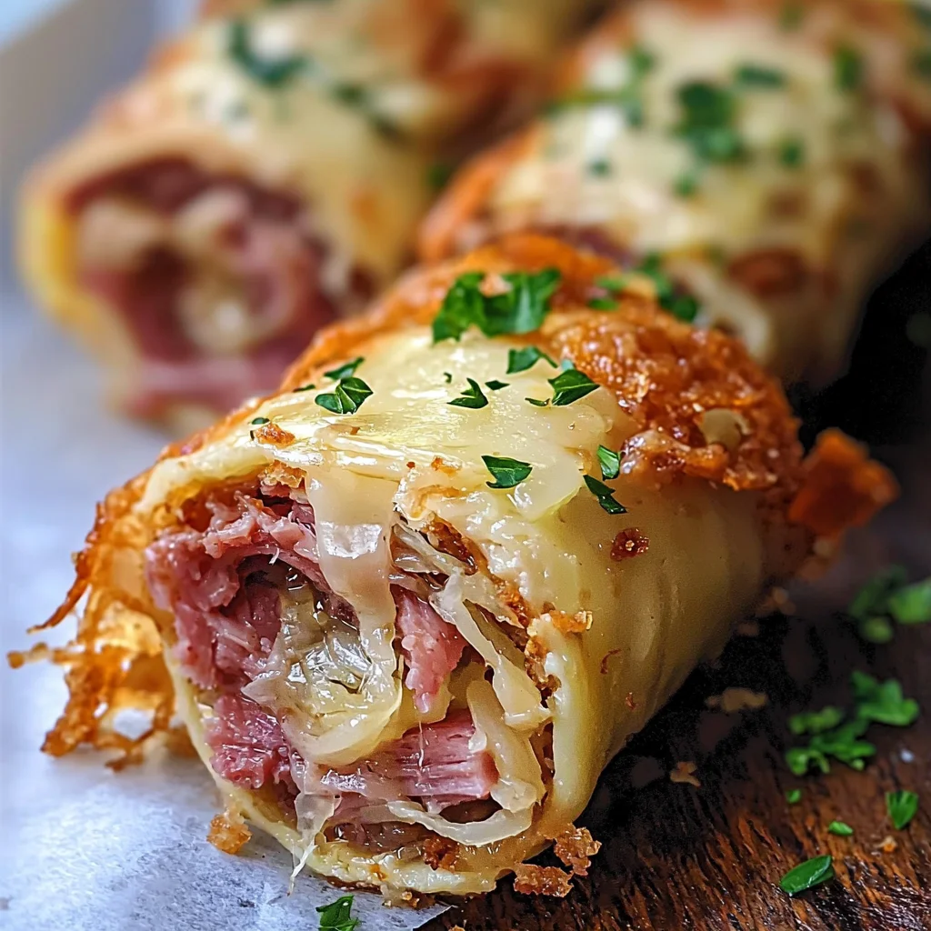 Keto Crispy Reuben Roll-Ups