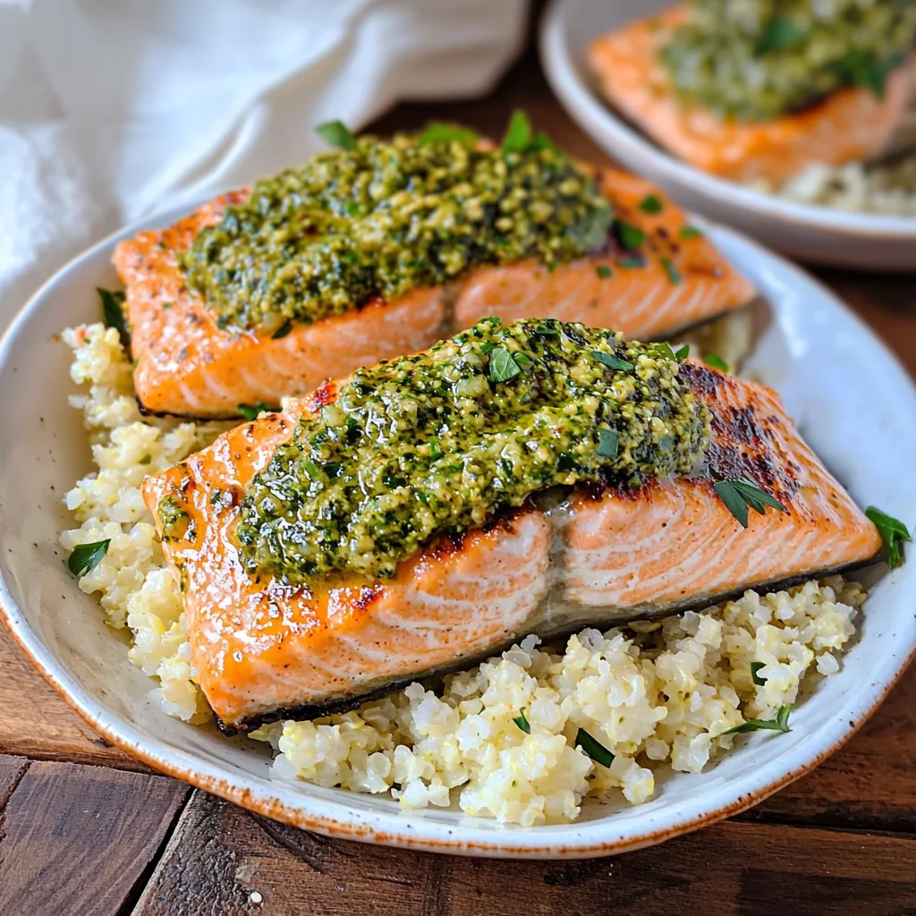 Keto Pesto Salmon Bowl