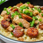 Keto Sausage and Chicken Cajun Alfredo Skillet