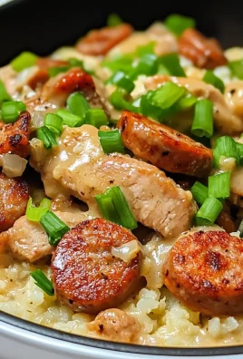 Keto Sausage and Chicken Cajun Alfredo Skillet