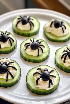 Keto Spider Cucumber Appetizer Bites