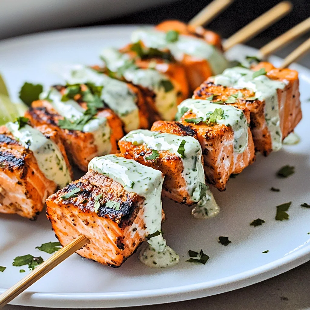 Low-Carb Cilantro Lime Salmon Skewers