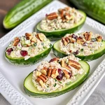 Low-Carb Cranberry Pecan Chicken Salad Stuffed Cucumbers