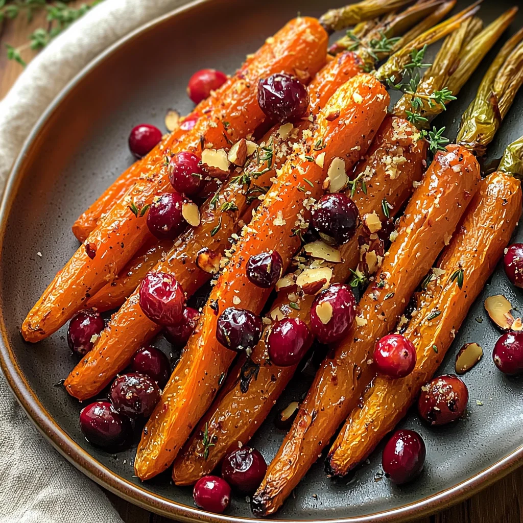 Maple roasted carrots with cranberries