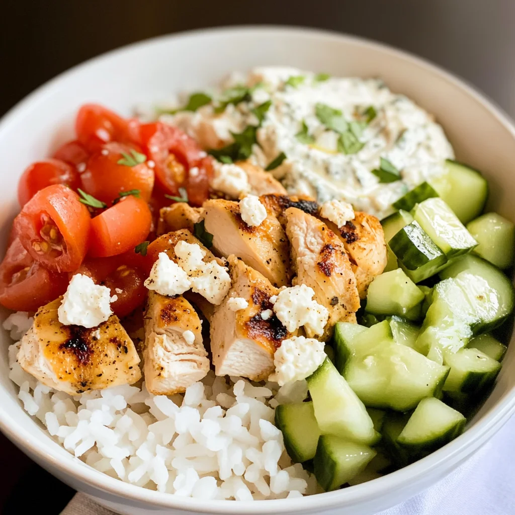 Mediterranean Chicken & Rice Bowls (SUPER Easy!)