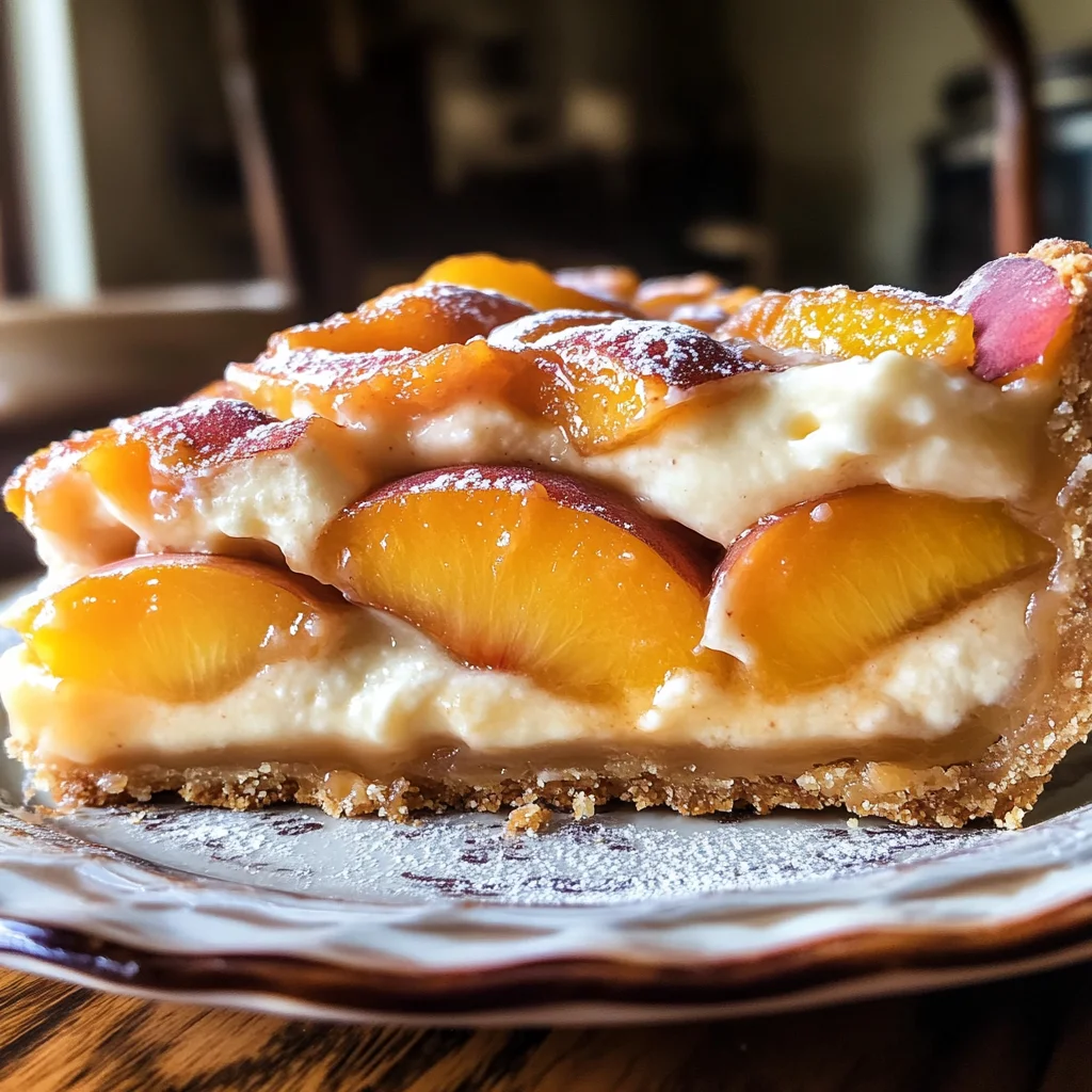 Peaches and Cream Pretzel Pie