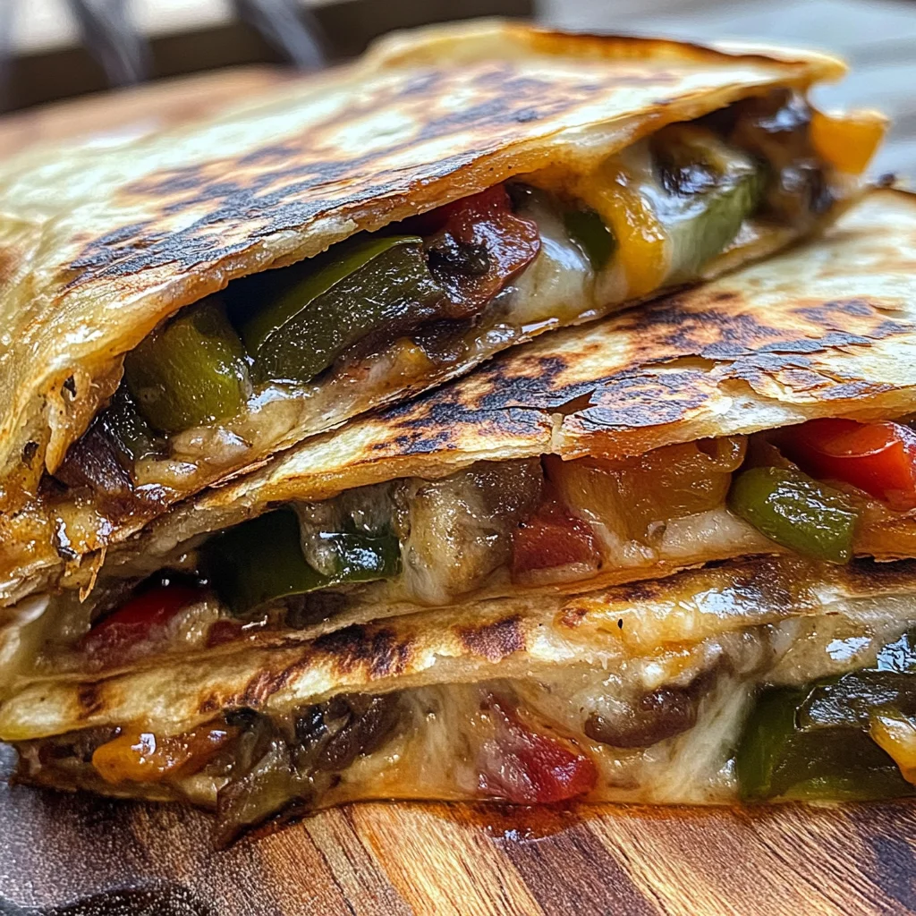 Roasted Chile Relleno Quesadilla (with Fajita Veggies)