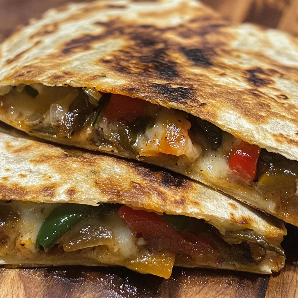 Roasted Chile Relleno Quesadilla (with Fajita Veggies) image 4