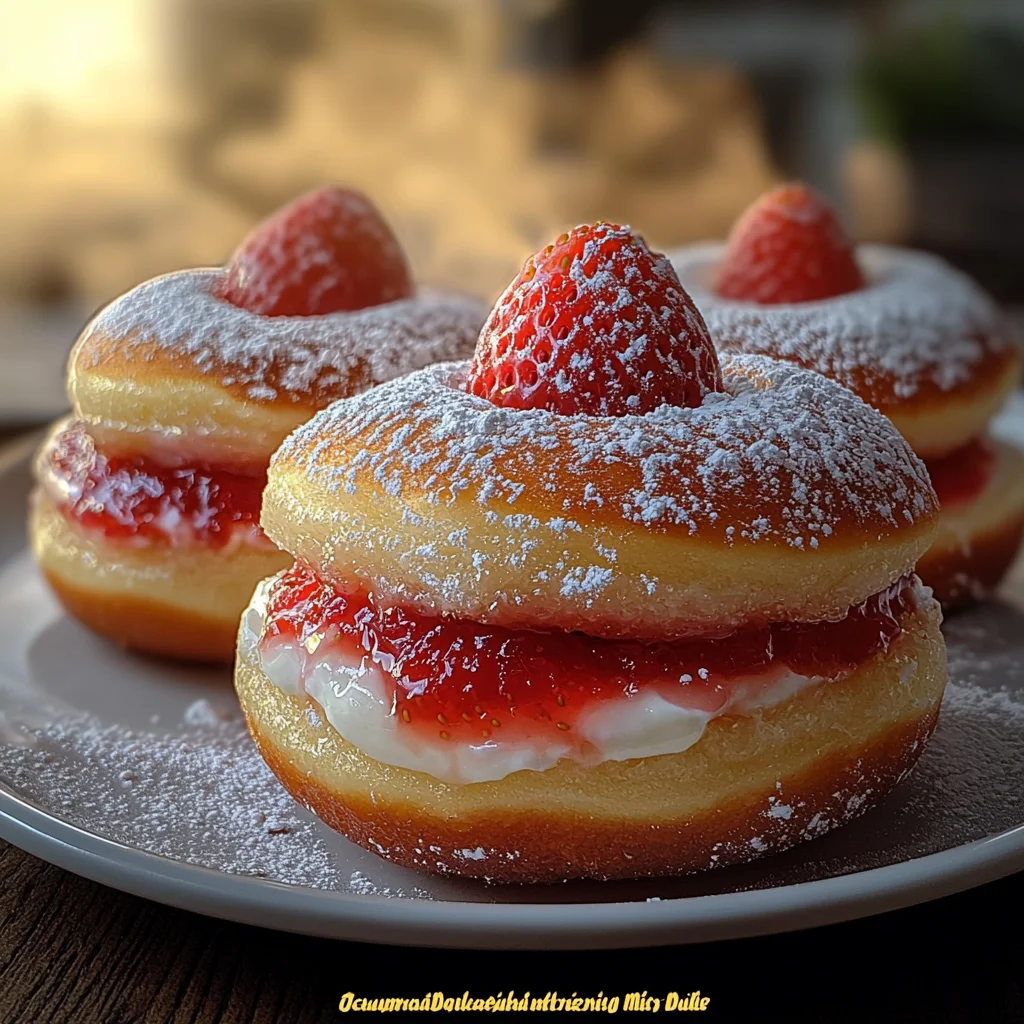 Strawberry Cheesecake Stuffed Donuts