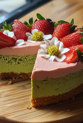 Strawberry Matcha Basque Cheesecake
