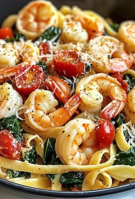 Tomato Spinach Shrimp Pasta