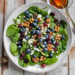 Blueberry Spinach Salad with Honey Balsamic Dressing