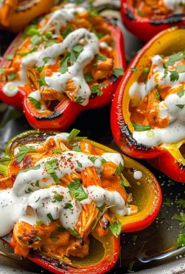 Buffalo Chicken Stuffed Peppers - Dairy Free & Low Carb