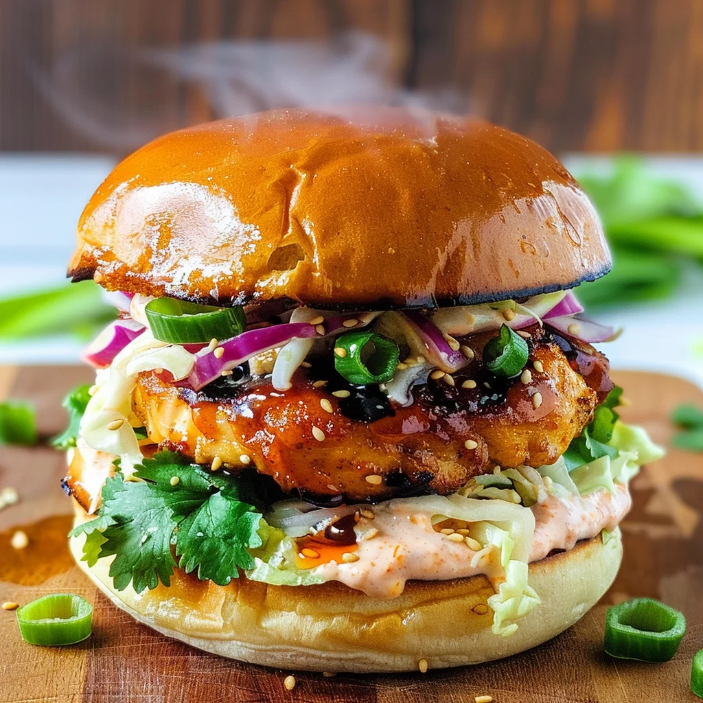 Chicken Teriyaki Burgers with Sesame Slaw