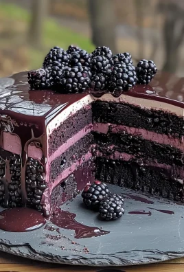 Decadent Blackberry Velvet Gothic Cake