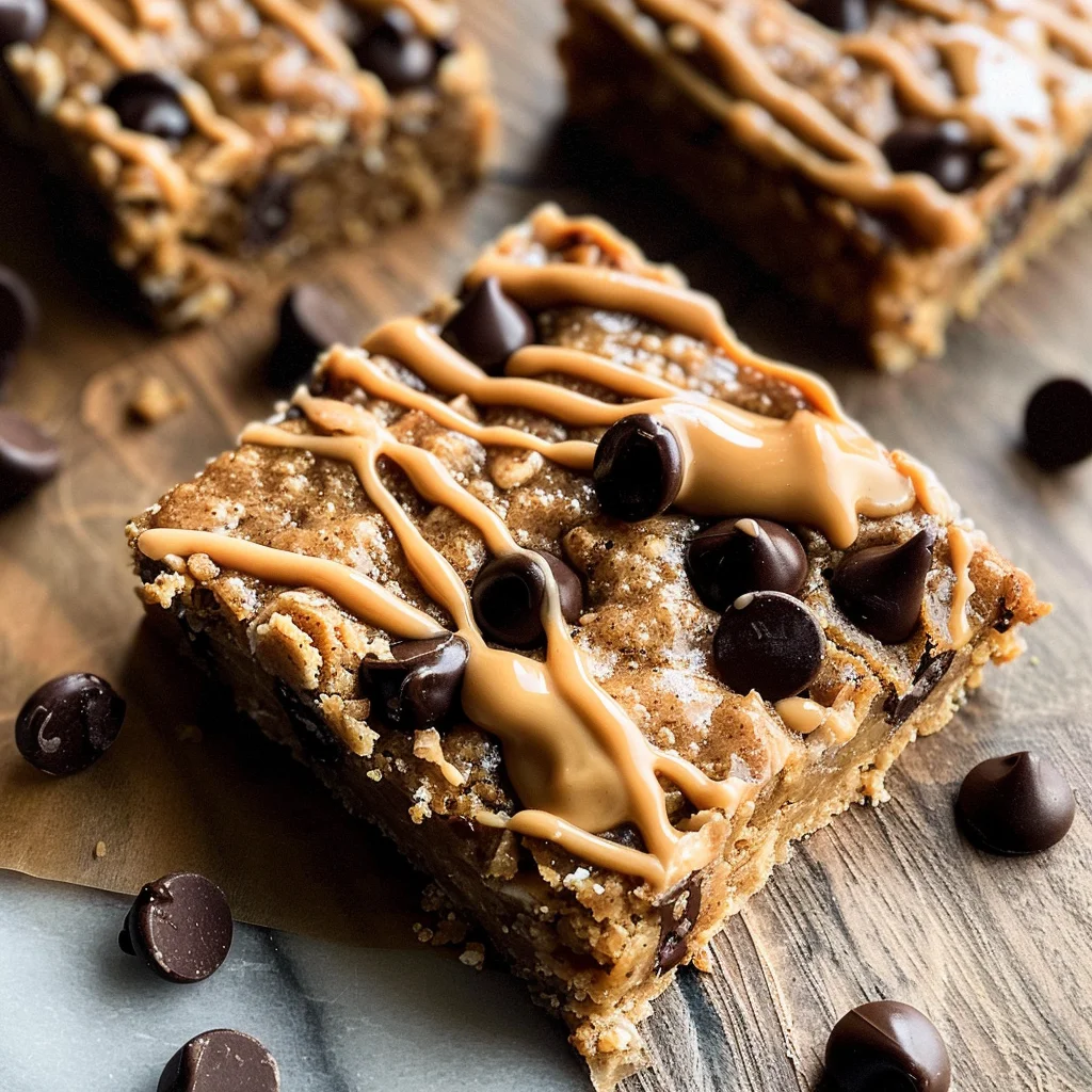 Flourless Peanut Butter Banana Chocolate Chip Bars