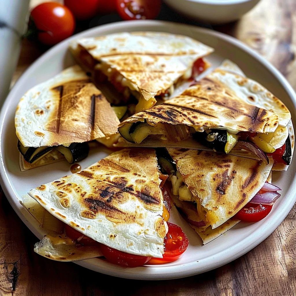 Grilled Mediterranean Veggie Quesadillas
