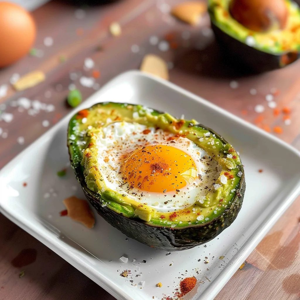 Keto Air Fryer Avocado Baked Egg