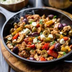 Mediterranean Keto Ground Chicken Skillet with Olives and Feta