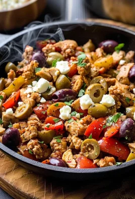 Mediterranean Keto Ground Chicken Skillet with Olives and Feta