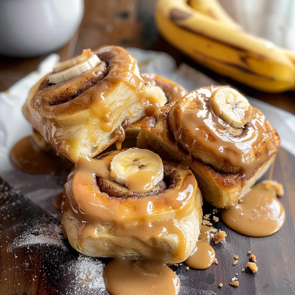 Peanut Butter Banana Cinnamon Rolls