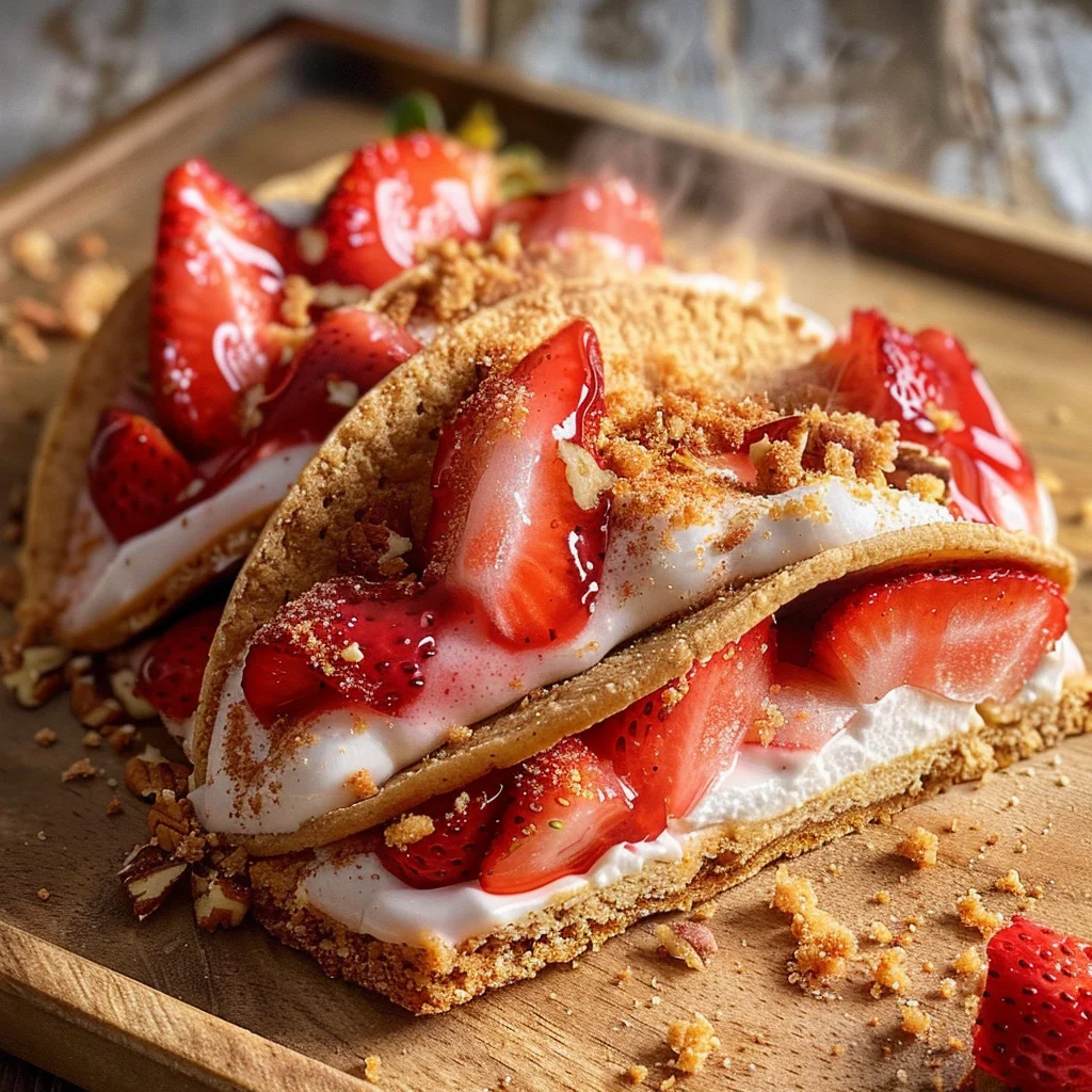 Strawberry Crunch Cheesecake Tacos