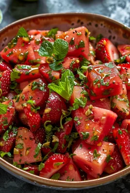 Watermelon Salad With Strawberries & Honey Lime Dressing