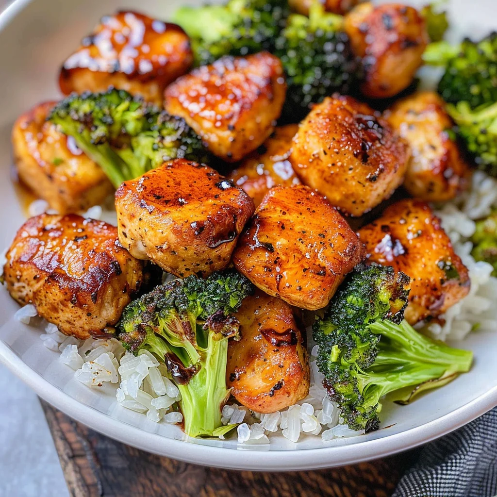 Air Fryer Chicken Bites and Broccoli