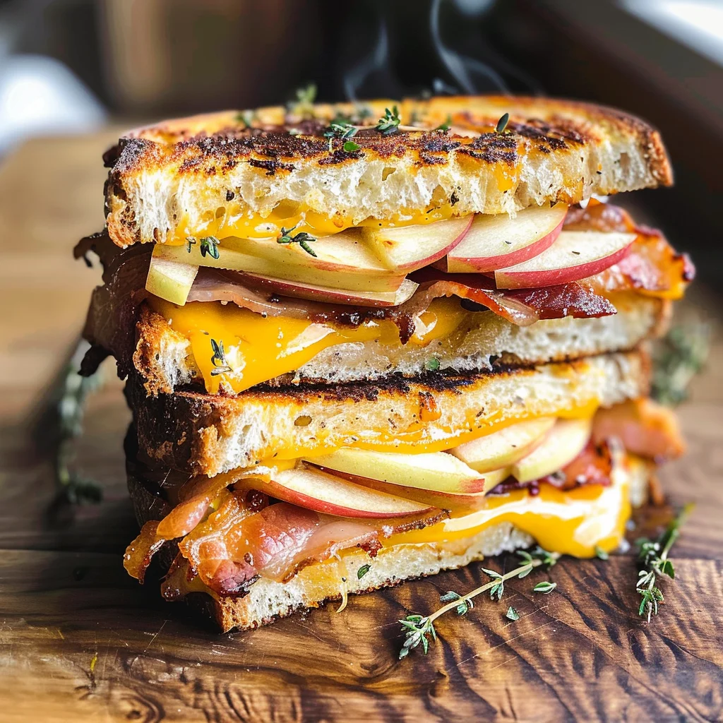 Apple Bacon and Cheddar Grilled Cheese