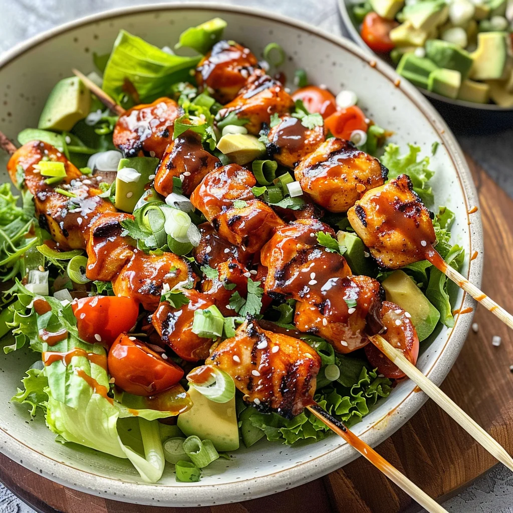 BBQ Chicken Skewer Salad